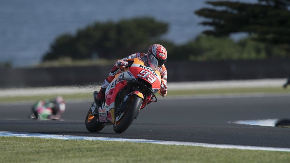 Márquez rueda sobre el trazado de Phillip Island. (Getty)