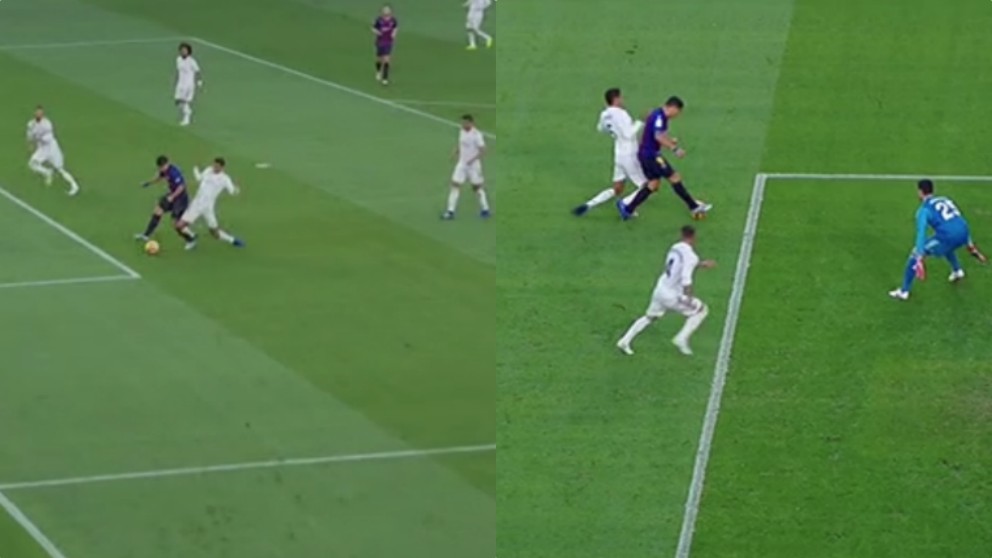 Varane comete penalti sobre Luis Suárez en el Clásico Barcelona – Real Madrid.