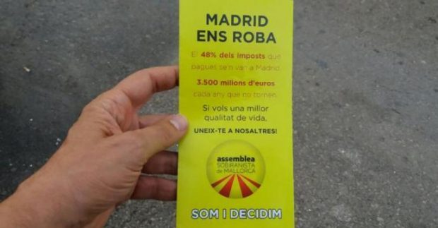 La plataforma satélite de la ANC en Baleares lanza la campaña «Madrid nos roba»