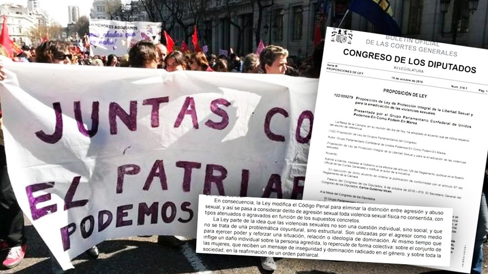 Podemos quiere reformar el Código Penal para recoger la responsabilidad de toda la sociedad en las violaciones