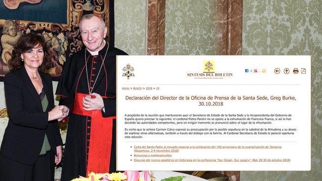 El Vaticano desmiente al Gobierno: no rechazó enterrar a Franco en La Almudena