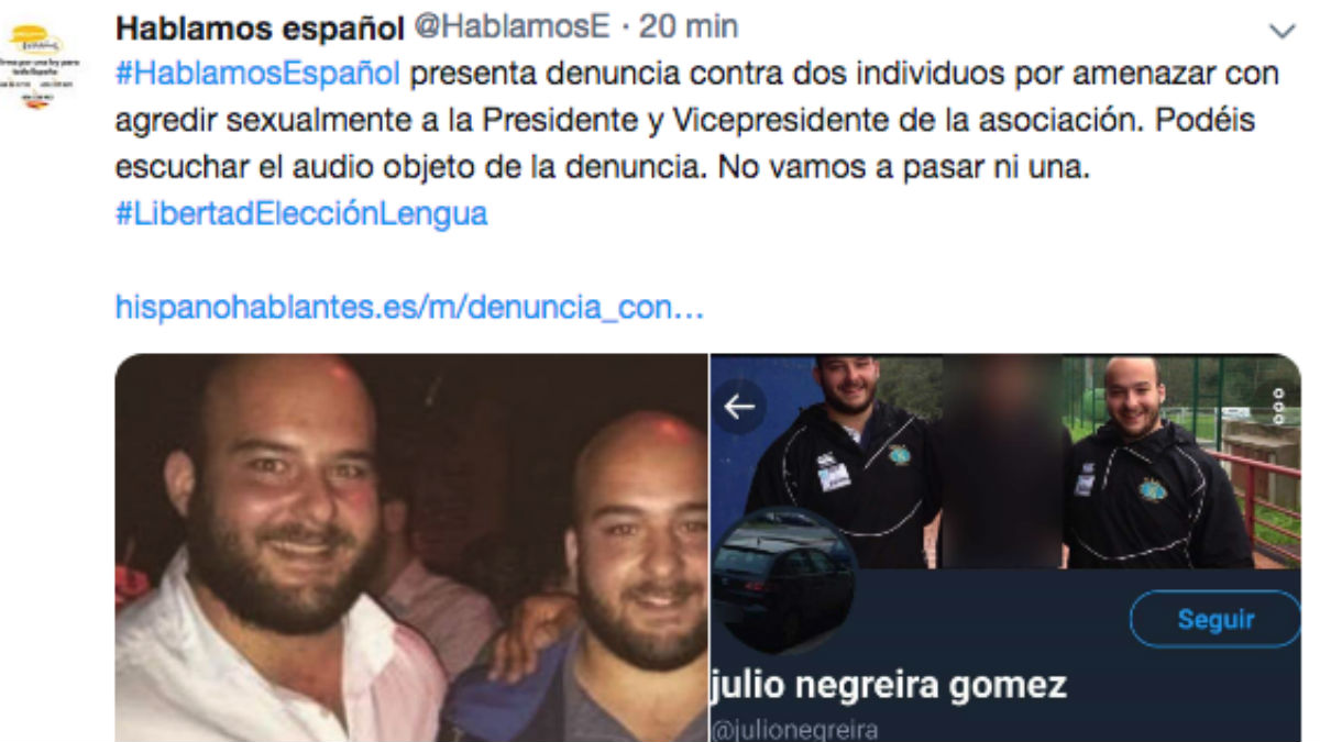 Hablamos Español denuncia a dos hombres por amenazas sexuales contra sus líderes.