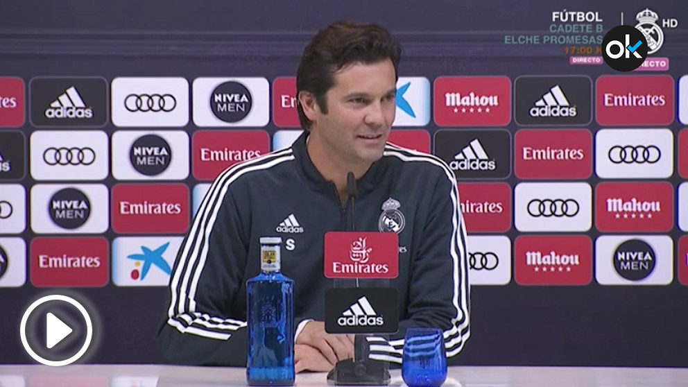 Solario ofreció su primera rueda de prensa como entrenador del Real Madrid.