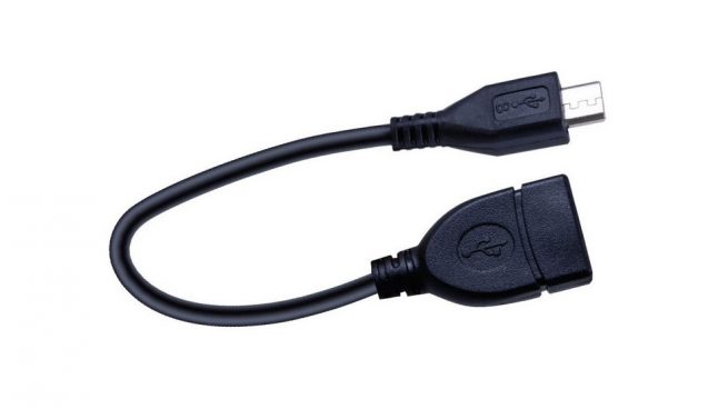 USB con un cable OTG