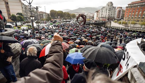 Pensionistas se manifiestan en Bilbao. EFE