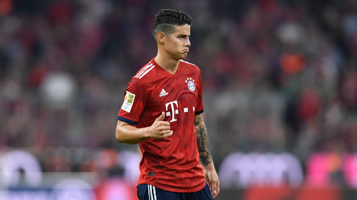 James Rodríguez durante un partido del Bayern de Múnich (AFP).