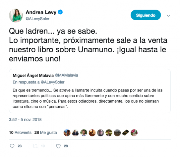Separatistas atacan a Andrea Levy tras criticar los tuits supremacistas de la consellera Borràs