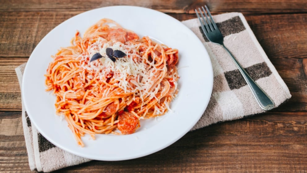 Receta de espaguetis con sobrasada y miel