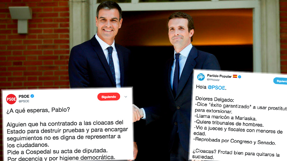 Los tuits del PSOE y del PP con los que se han enzarzado en Twitter