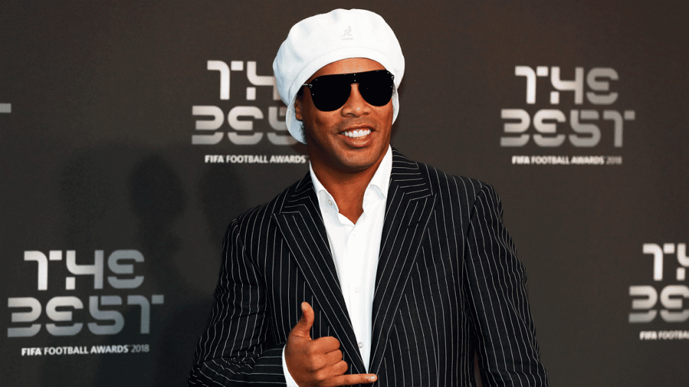 Ronaldinho, durante la gala del The Best. (Getty)