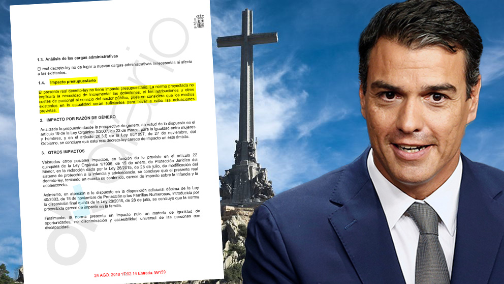 Pedro Sánchez y la memoria de impacto del proyecto de ley para la exhumación de Franco.