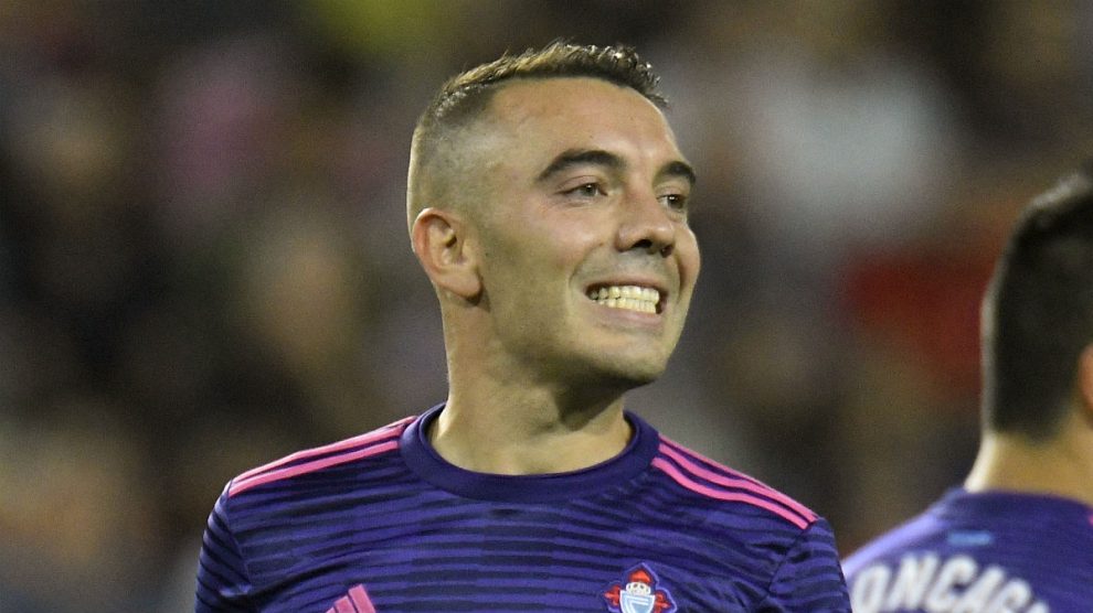Iago Aspas durante un encuentro de la presente temporada del Celta (AFP).