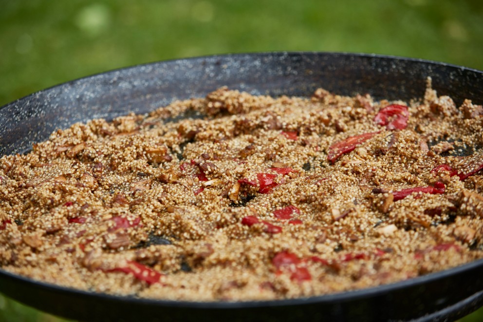 Receta de paella de quinoa