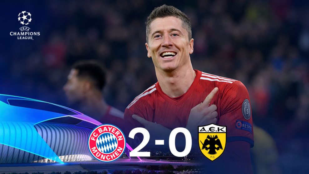 Lewandowski dio la victoria al Bayern con un doblete. (AFP)