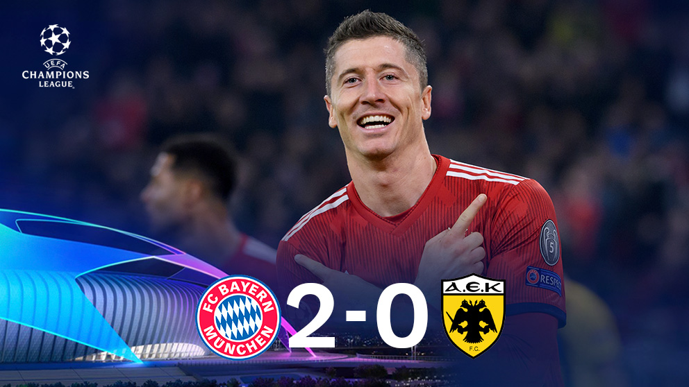 Lewandowski dio la victoria al Bayern con un doblete. (AFP)