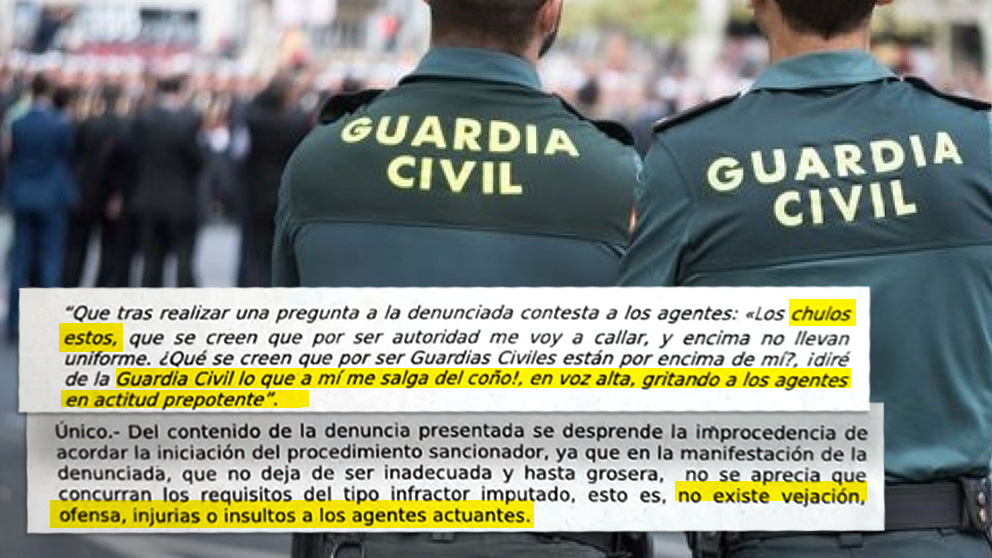 La delegada del Gobierno de Baleares deja sin sanción a una ciudadana que insulta a dos guardias civiles.
