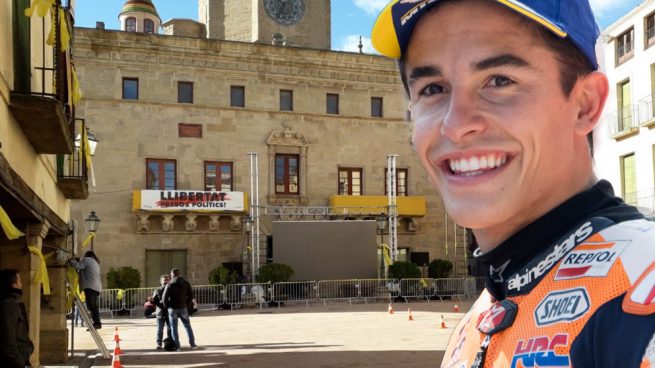 Los patrocinadores no impidieron a Márquez salir al balcón de Cervera: «Fue cosa de Marc»