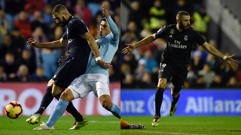 Karim Benzema marcó el primer gol en el Celta – Real Madrid. (AFP)