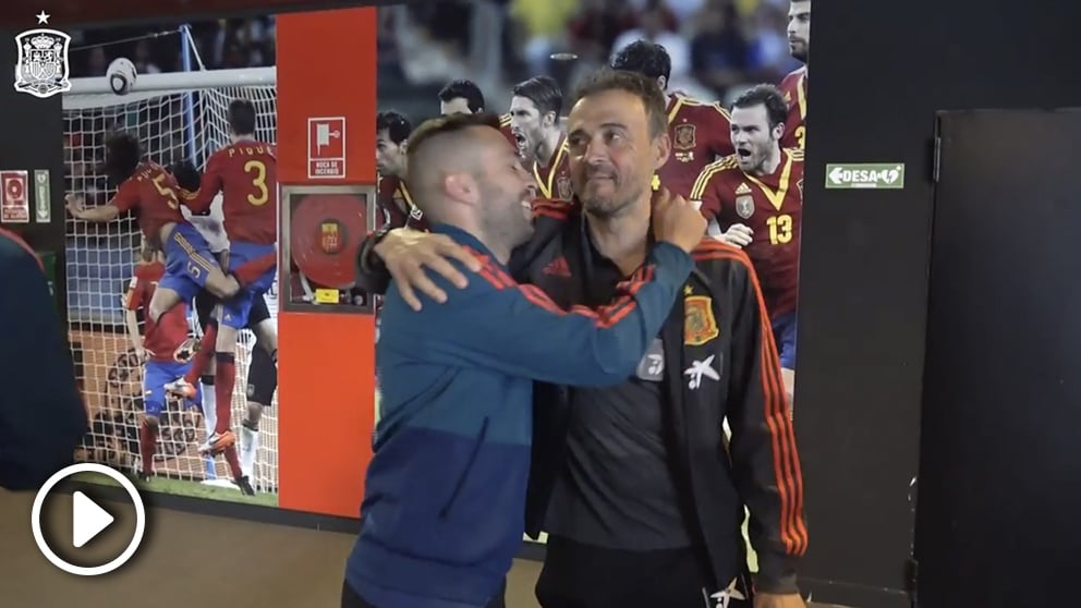 Jordi Alba se reencuentra con Luis Enrique en la concentración de la selección Española.