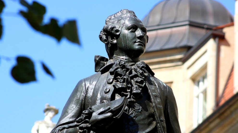 Johann Wolfgang Von Goethe y su estatua en Leipzig.