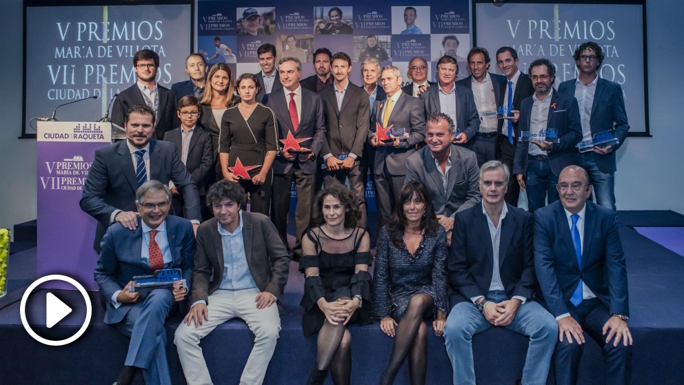 Los premiados en la Gala de los V Premios María de Villota y VII Premios Ciudad de la Raqueta.