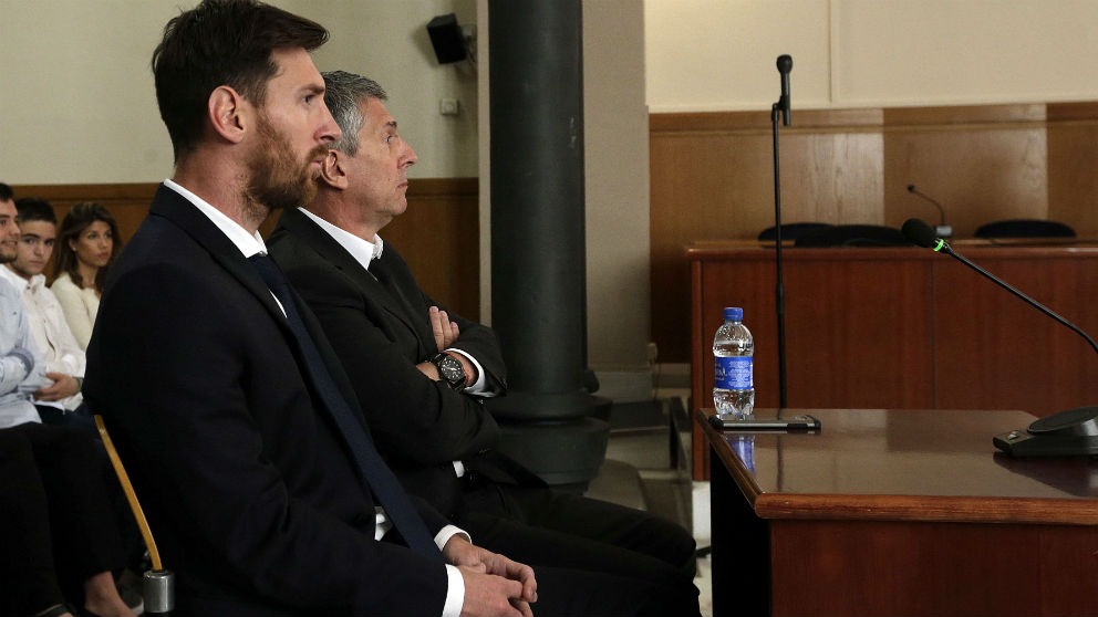 Messi, durante el juicio. (Getty)