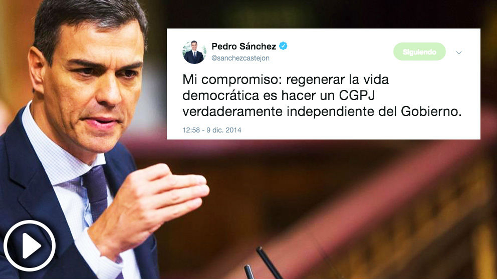 Pedro Sánchez se comprometió a que el Gobierno no interviniera en la reparto del CGPJ