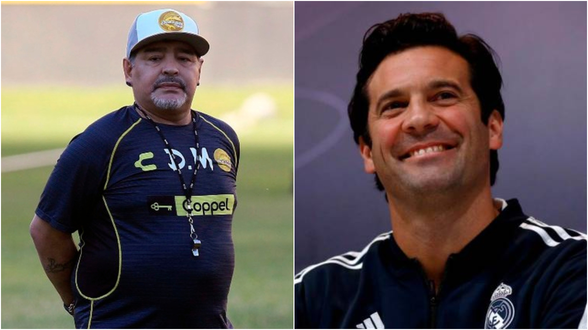 Maradona y Solari, en dos fotos recientes (EFE).