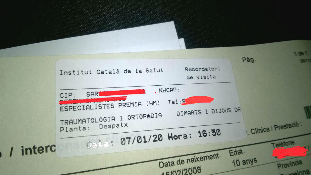 Una cita médica programada en el Centro de Atención Primaria en Premià para 2020