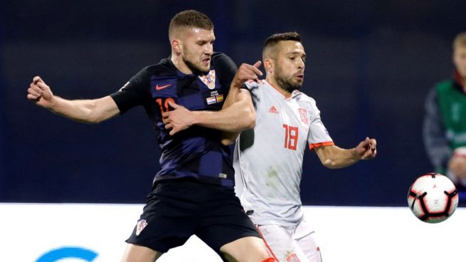 Jordi Alba, durante el Croacia - España de UEFA Nations League (EFE).