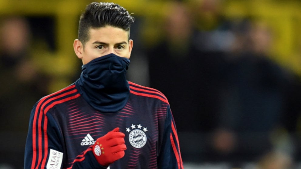 James Rodríguez, antes de un partido con el Bayern. (AFP)