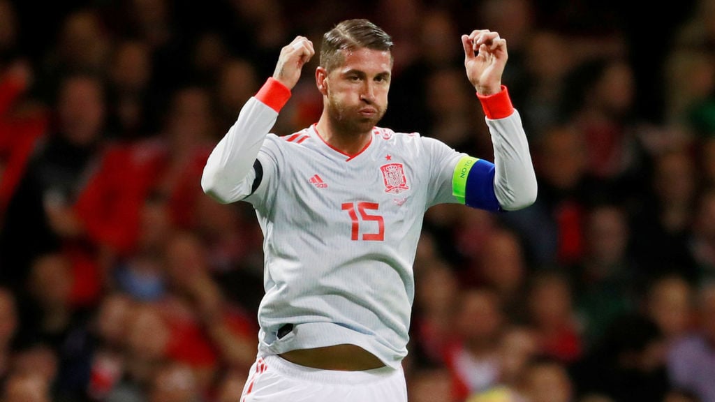 Sergio Ramos celebra un gol.