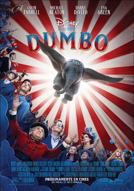 Cartel de 'Dumbo', la adaptación a imagen real del clásico de Disney por el directo Tim Burton. 