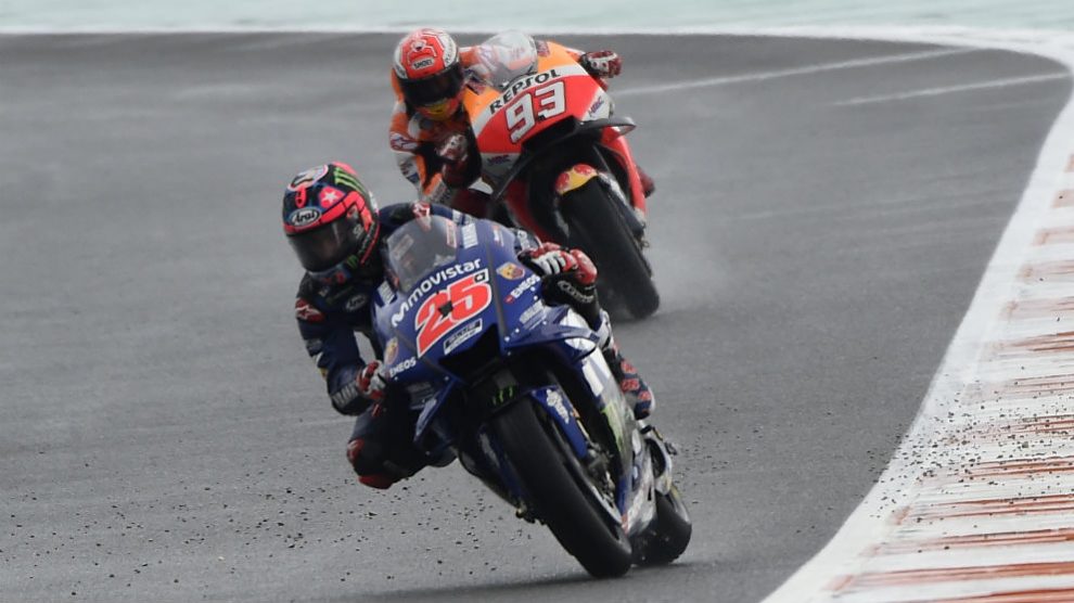 Maverick Viñales en el GP de Valencia. (AFP)