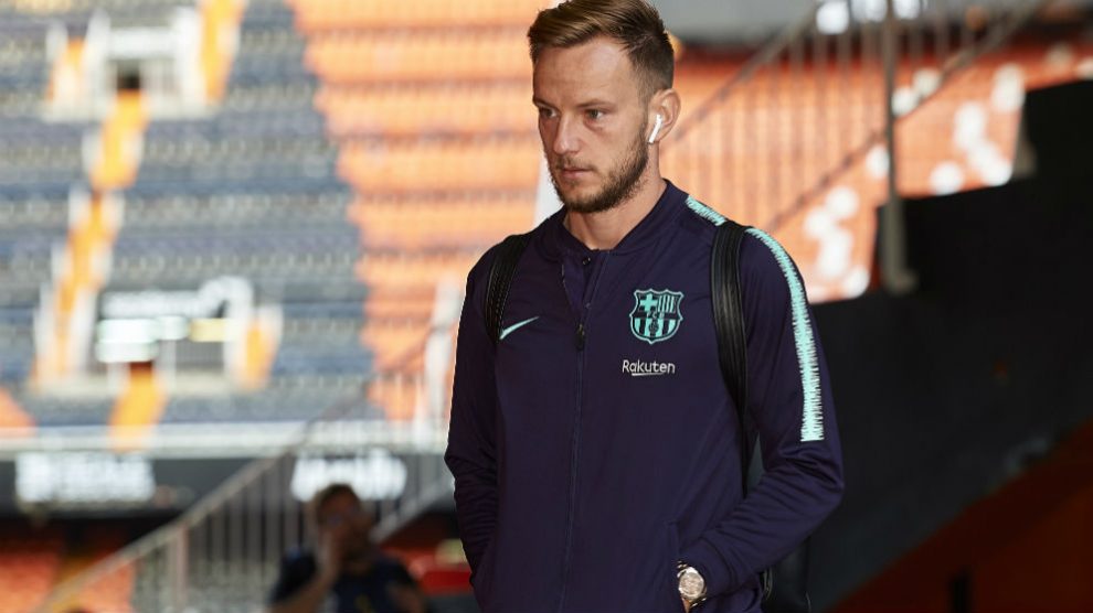 Ivan Rakitic durante una concentración con el Barcelona. (Getty)