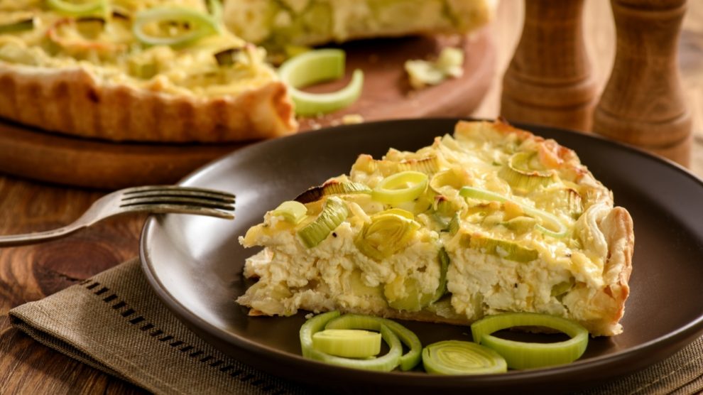 Receta de pastel de puerros y queso