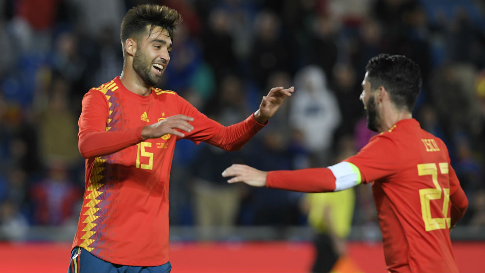 Brais Méndez celebra su gol en el España – Bosnia. (AFP)