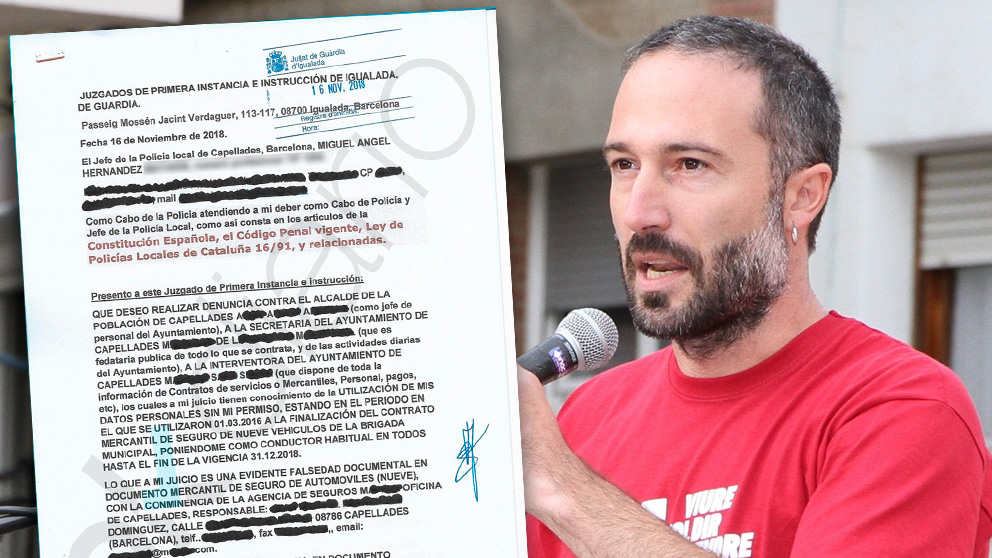 Un jefe de Policía denuncia al alcalde independentista Aleix Auber por falsedad documental.
