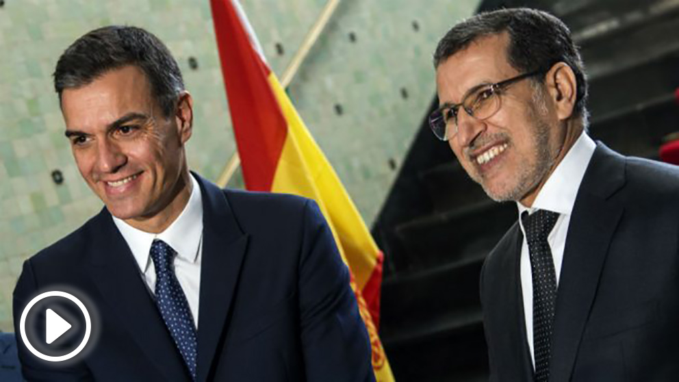 Pedro Sánchez y el Primer Ministro de Marruecos Saad Eddine el-Othmani. (AFP)