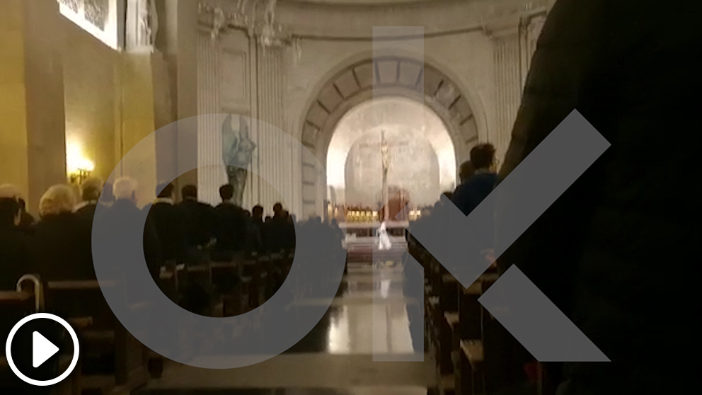 Una misa en la basílica del Valle de los Caídos para rendir homenaje al dictador Franco en el aniversario de su muerte