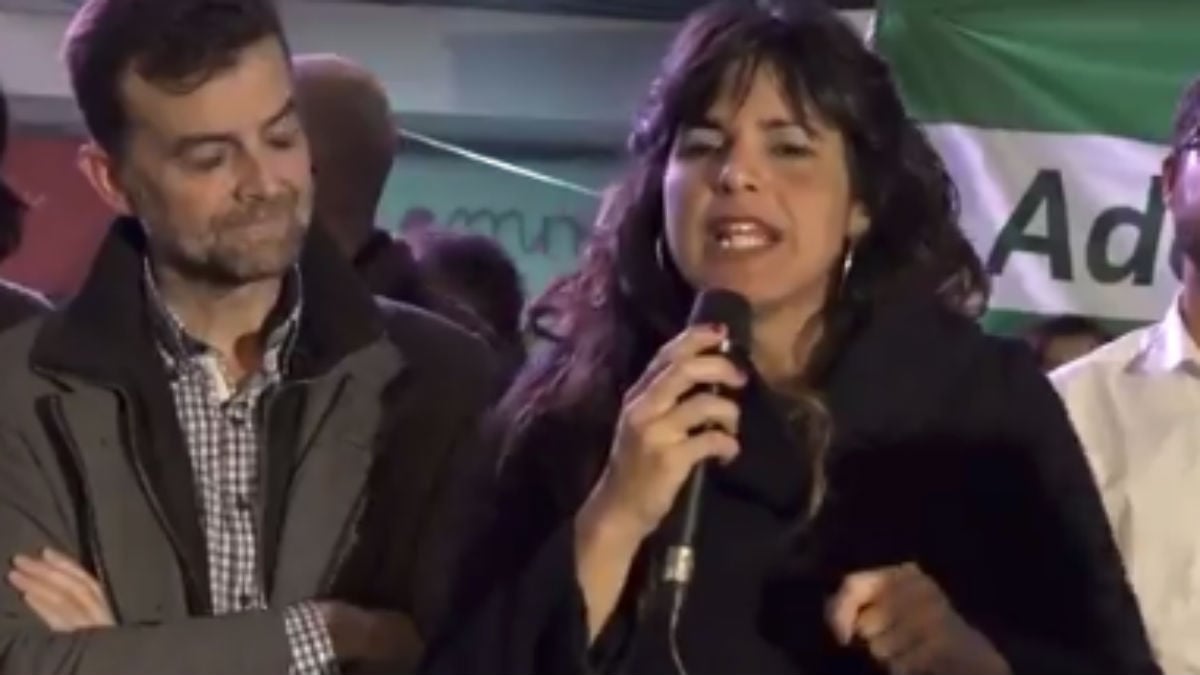 Teresa Rodríguez en un acto en Almería (RRSS).