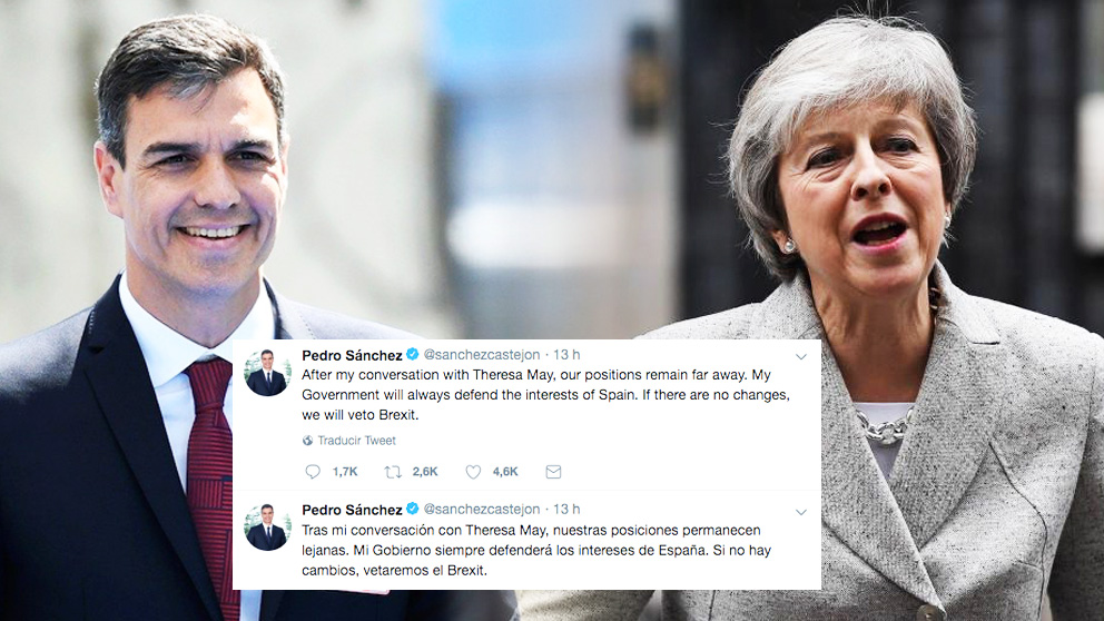 Pedro Sánchez y Theresa May