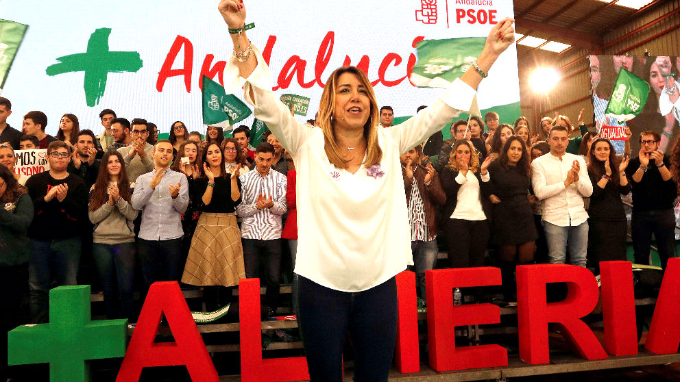 Susana Diaz en un acto electoral este sábado en Almería (Foto: EFE).