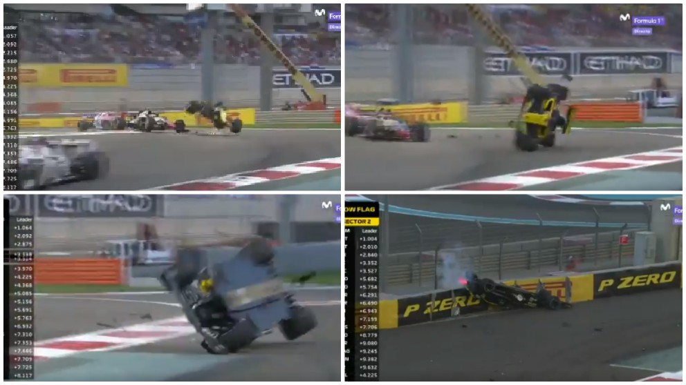 El espectacular accidente de Hulkenberg en la última carrera de Alonso.