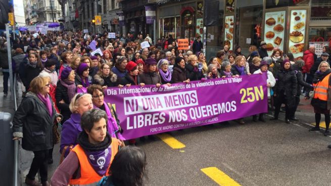 Manifestación contra violencia machista en Madrid. (Foto: Enrique Falcón).
