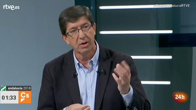 Juan Marín durante el debate
