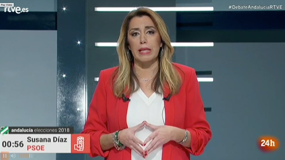 Susana Díaz durante el debate
