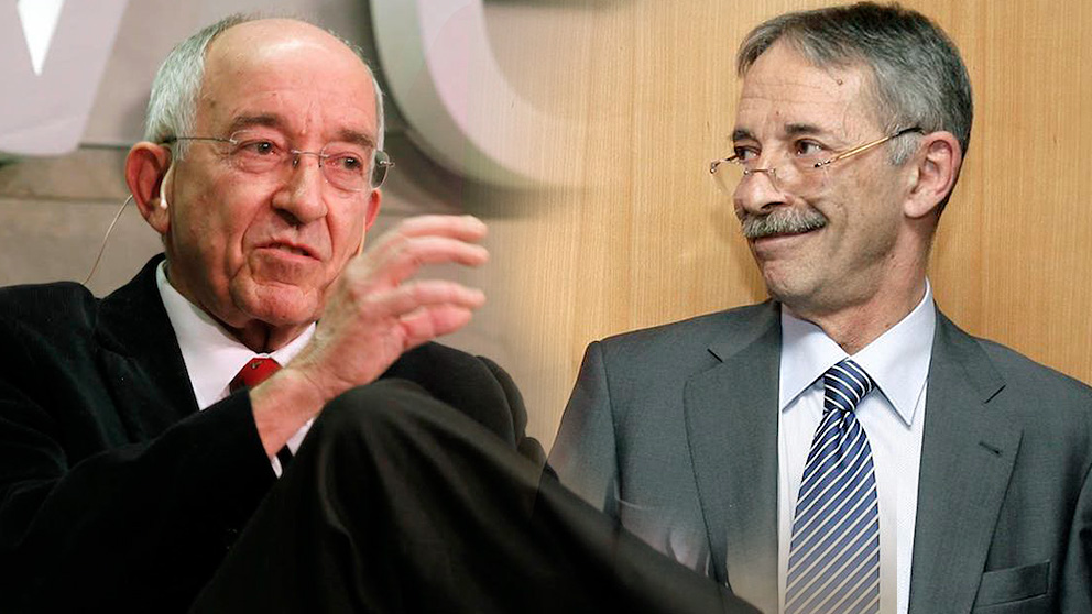 El ex gobernador del Banco de España, Miguel Ángel Fernández Ordóñez y el ex presidente de CNMV, Julio Segura