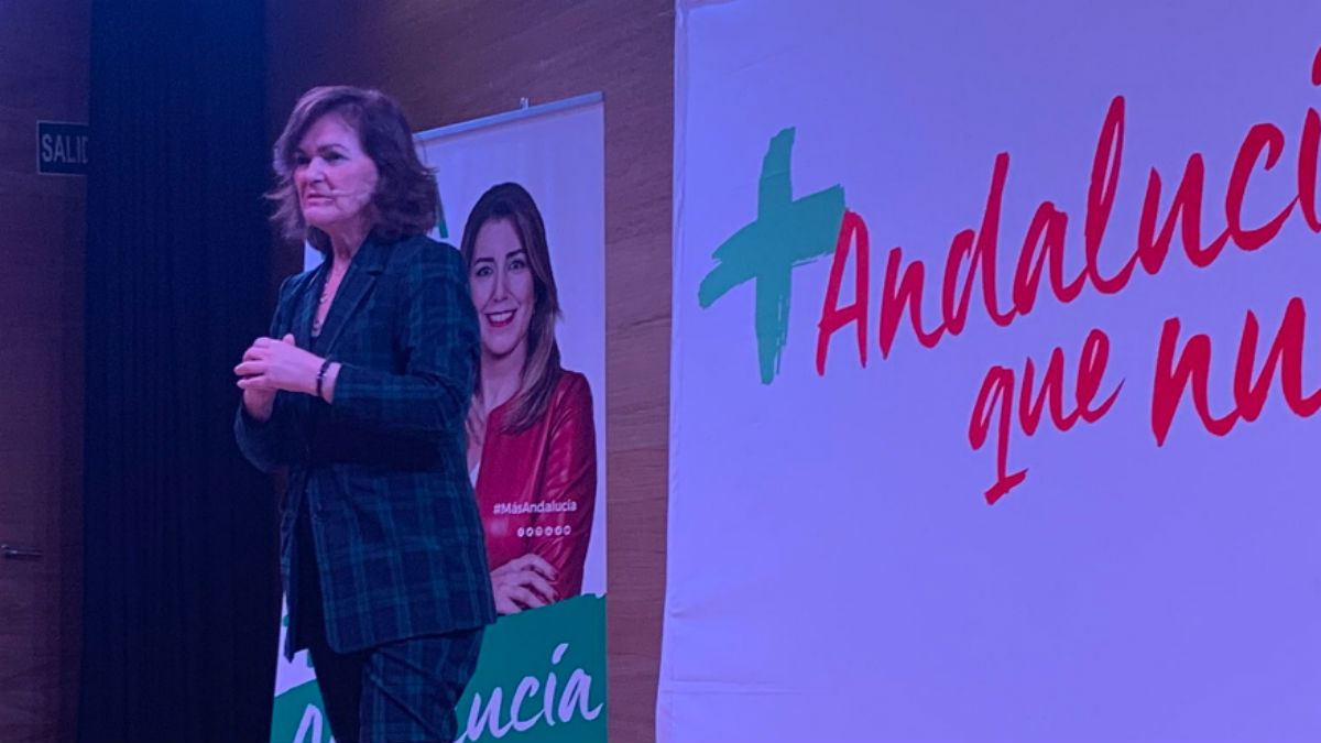 Carmen Calvo este martes en Andalucía (PSOE).