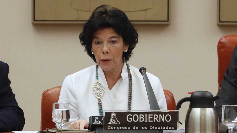Isabel Celaá, ministra de Educación, este miércoles en el Congreso.